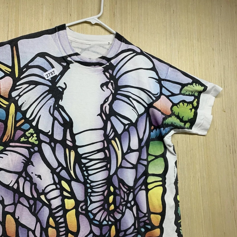 Vintage Liquid Blue Shirt Adult Extra Large White Short Sleeve Men's 1993 AOP - Picture 14 of 16